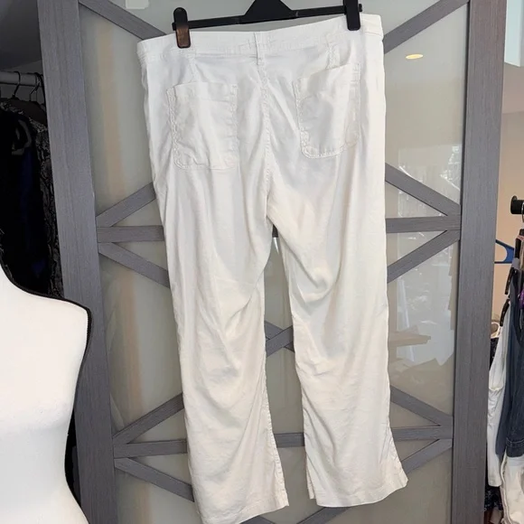 NYDJ White Linen Straight-Leg Trouser - Picture 7 of 12
